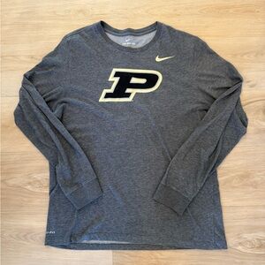 Purdue University Nike Dry Fit Long Sleeve T Shirt